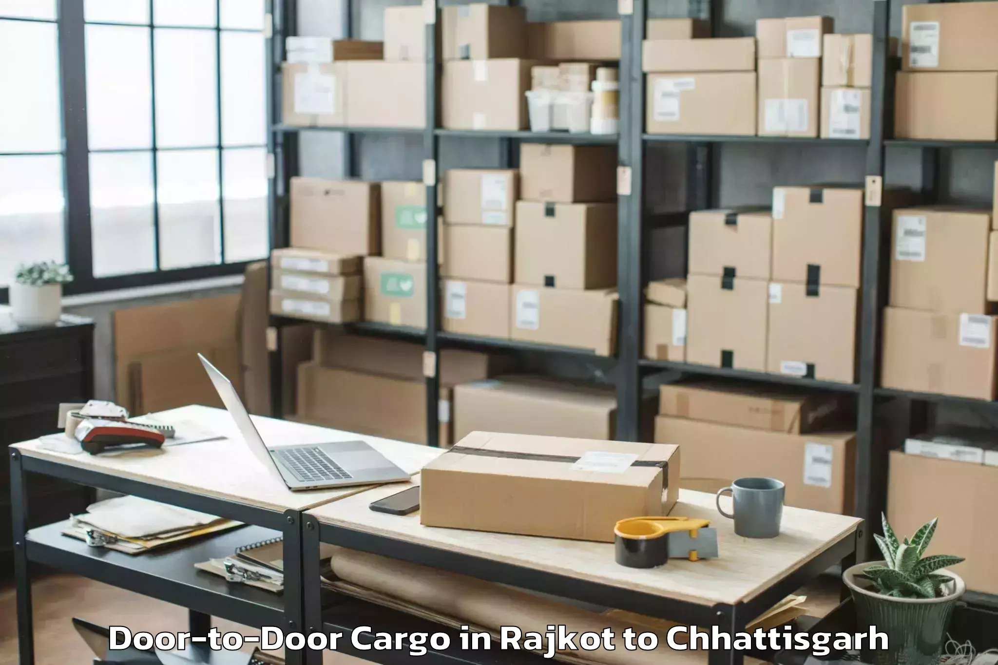 Hassle-Free Rajkot to Gunderdehi Door To Door Cargo